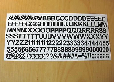 DETAPE 1cm / 10mm Self Adhesive Vinyl Sticker Letters and Numbers - 25 Colour Choice