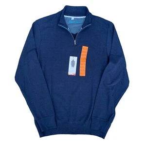 Robert Graham Blue Luxurious Knit Fabric 1/4 Zip Pullover Sweater Mens XXL 2XL - Bild 1 von 14