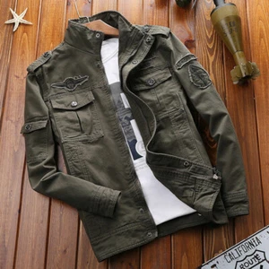 ⭐Men's Jacket Coat Parkas Outwear Cotton Spring Military Jackets Collar UK- - Picture 1 of 27