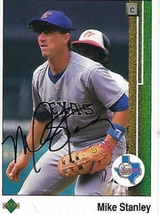MIKE STANLEY SIGNED 1989 UPPERDECK #579 - TEXAS RANGERS - Picture 1 of 1
