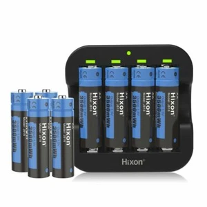 Hixon AA Batteries 1.5V Rechargeable Lithium AA Batteries 3500mWh 1500 Cycles - Picture 1 of 18