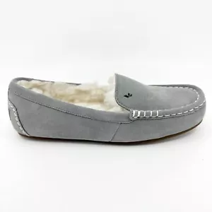 Koolaburra by UGG Lezly Wild Dove Gray Womens Suede Faux Fur Moccasin Slippers - Picture 1 of 6