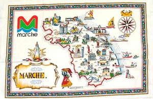Marche, Italy Souvenir Linen Tea Towel - Kitchen Towel, Made in Italy - Picture 1 of 4
