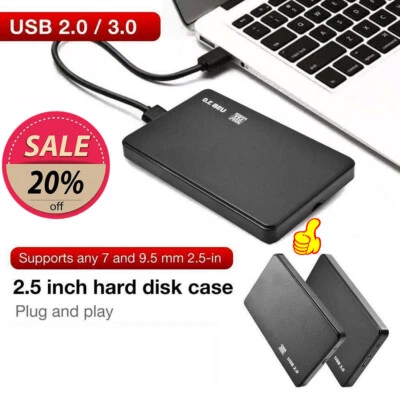 USB3.0/2.0 SATA 2,5" Festplatte Externes Gehäuse Festplattengehäuse HDD.NEW✮ - Bild 1 von 4