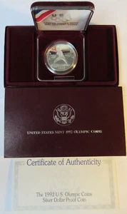 1992 U.S. Olympic Silver Dollar Proof Coin (#62i) - Picture 1 of 3