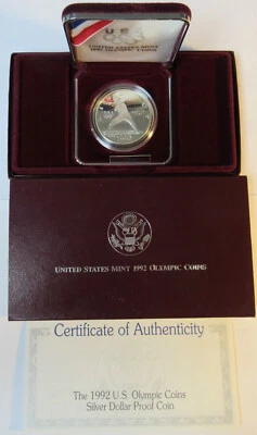 1992 U.S. Olympic Silver Dollar Proof Coin (#62i) - Image 1 of 3