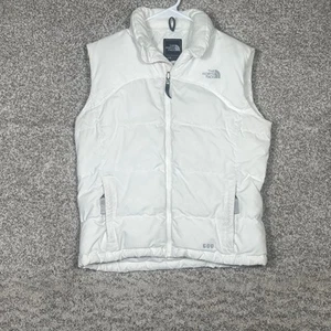The North Face Puffer Vest Girls Large White Padded Lightweight Outdoor Zip Up - Picture 1 of 8