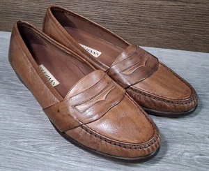 Cole Haan Made in Italy Mens Size 9 M Penny Loafers Brown Leather Dress Loafer - Picture 1 of 11