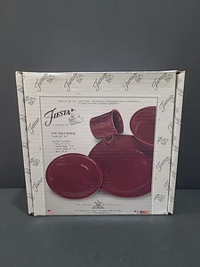 RETIRED FIESTA CLARET 4 PIECE** DINNERWARE SET, RARE COLOR, OPEN BOX - Picture 1 of 4