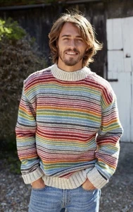 Suéter Jersey Pachama Tejido a Mano 100% Lana - Rayas Hoxton Talla M - Imagen 1 de 11