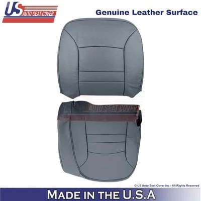 Fundas de asiento del lado del conductor de cuero genuino gris para Ford Crown Victoria 1998-2002 Foto 1 de 4