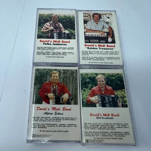 David's Midi Band Cassette Tapes Lot of 4 Polka Jamboree Golden Treasures Alpine - Picture 1 of 3