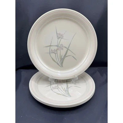 4 Corelle Ressort Étang Dîner Plaques Rose Bleu Vert Floral 26cm Crème - Photo 1/4
