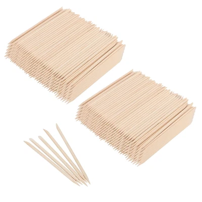 2000 piezas palos de clavos de madera naranja de 4,5 pulgadas, empujador de cutículas de madera de doble cabezal para  Foto 1 de 4