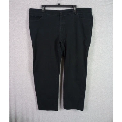 Pantalones de mezclilla para mujer Chaps 22W negros de pierna recta Foto 1 de 4