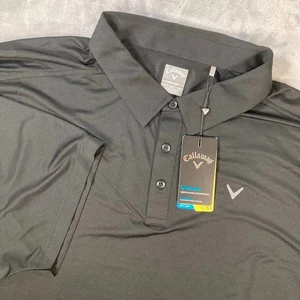 Callaway Golf Polo Shirt Mens 5XL 5X Black OPTI-DRI UPF 50 NWT NEW - Picture 1 of 7
