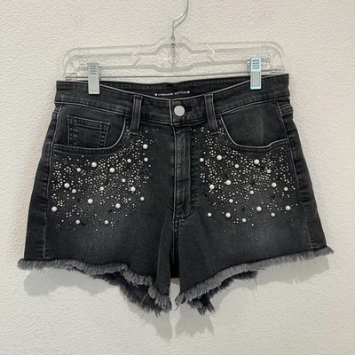Stephanie Gottlieb x Joe's Jeans The Emmy Embellished Black Denim Shorts Sz 28 - Image 1 of 4