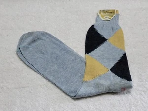 NEW VINTAGE RICHMAN BROTHERS ARGYLE MEN'S SOCKS BLUE COTTON RAYON ROCKABILLY 13 - Picture 1 of 6