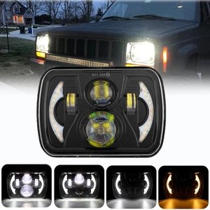 For Jeep Cherokee XJ 1984-2001 Wrangler YJ 1986-1995 1pc 5x7" 7x6 Led Headlight - Picture 1 of 12
