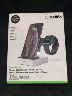 Belkin PowerHouse Charge Dock - Apple Watch iPhone - XS, XR, X, 8, 7 Brand New - Image 1 of 2