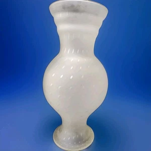 Jarrón gigante de vidrio soplado esmerilado satinado blanco vintage de 20" burbuja controlada ~ Italia - Imagen 1 de 13