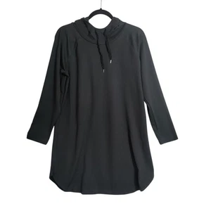 J Jill Black Peach Soft Hooded Dress Tunic Comfort Lounge Black Size Medium - Bild 1 von 8