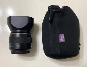 Panasonic LUMIX LEICA DG SUMMILUX 25mm f/1.4 ASPH. Lens + Hood & Pouch - Mint - Picture 1 of 15