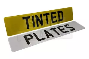 PAIR Of TINTED SHOW PLATES Car Novelty Reg UK Number Plates Printed - Picture 1 of 2