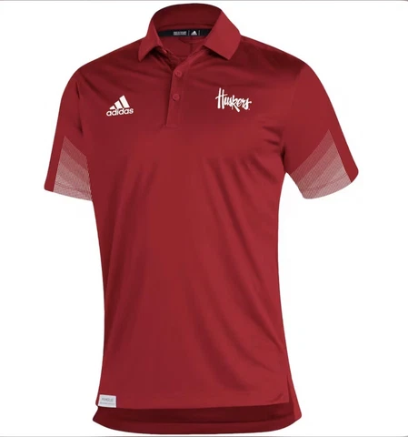 Men’s Nebraska Huskers adidas Sideline Primeblue Polo - NWT Large Cover