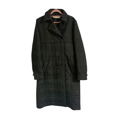 Miu Miu выстеганное длинное пальто размер 38 черный стойка воротник полиэстер б/у - Изображение 1 из 4