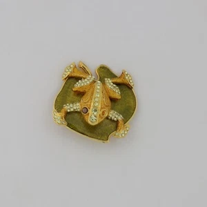 Edgar Berebi Limited Edition Emaille Strass Vintage Figur Frosch Brosche - Bild 1 von 7