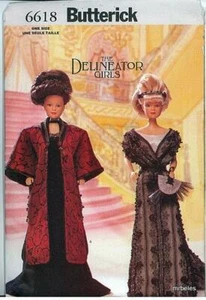OOP Butterick modello da cucire 6618 Delineator bambola alla moda per ragazze 11,5" 1908  - Foto 1 di 1
