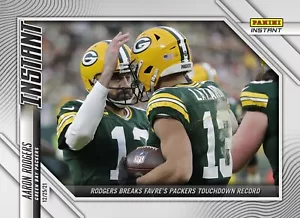 Aaron Rodgers 2021 NFL Panini Instant Card 145 Packers Pass TD Leader 379 Print - Picture 1 of 3