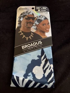 Annie Headwrap Scarf  36X36 Broadus Collection Shante & Snoop Dog Ebony - Picture 1 of 2