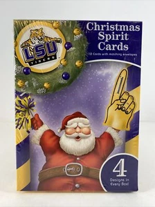 LSU Tigers Christmas Spirit Cards & Envelopes 12 Cards in 4 Different Designs - Bild 1 von 6