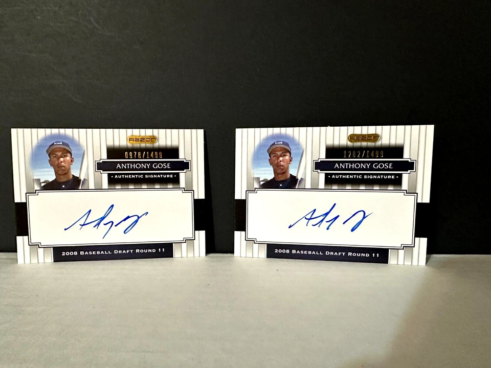 Anthony Gose 2x Lot Auto 2008 Razor/Leaf Rookie On Card #175 Autograph FREE SHIP - Image 1 of 1