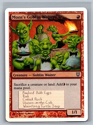 Magic The Gathering Unhinged Mons's Goblin Waiters #82/140 Foil MTG TCG CCG - Image 1 of 2