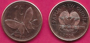 PAPUA NEW GUINEA 1 TOEA 2004 UNC BIRDWING BUTTERFLY,PARADISE BIRD,NATIONAL EMBLE - Picture 1 of 1