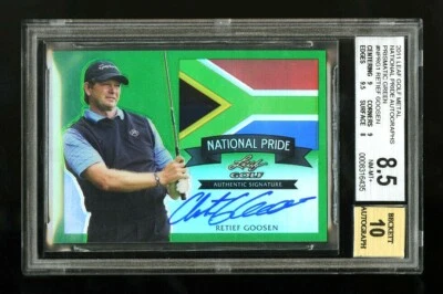 2011 LEAF METAL NATIONAL PRIDE RETIEF GOOSEN AUTHENTIC SIGNATURE 1/25 BGS 10 GEM - Image 1 of 3