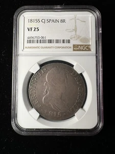 1815 Spain 8 Reales NGC VF25 - Picture 1 of 2