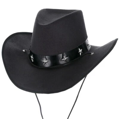 Sombrero de vaquero occidental de calidad de lujo para hombre vestido de fantasía negro de Smiffys Foto 1 de 4