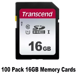 100 x Transcend 16GB SDHC UHS-1 Class 10 Secure Digital Memory Card - Picture 1 of 3