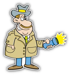 Cartoon Detective Car Bumper Sticker Decal - "SIZES" - Foto 1 di 1