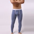 Men Stripe Cotton Long Johns Thermal Underwear Winter Sleepwear Pajamas