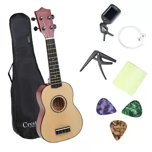21" Soprano Beginners Ukulele with Gig Bag, Felt Pick & Spare Strings – Natural - Picture 1 of 7