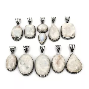 10 Stück Mondstein Edelstein Menge Schmuck Antik Design Anhänger LOT-029 - Bild 1 von 1