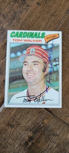 1977 TOPPS SIGNED CARD TOM WALKER ST LOUIS CARDINALS TIGERS EXPOS ANGELS # 652