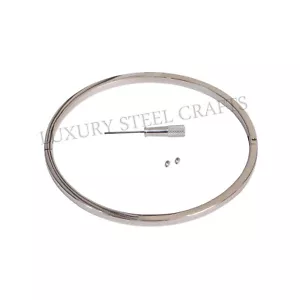 6mm Silber Damen Edelstahl Halsreif Quadrat der O abschließbar - Bild 1 von 3
