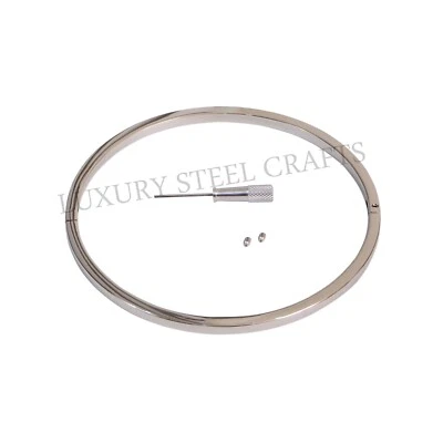 6mm Silber Damen Edelstahl Halsreif Quadrat der O abschließbar - Bild 1 von 3