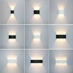 Lampada LED da Parete Interno Esterno Alluminio Luci Su Giù Impermeabile Veranda 12W - Foto 1 di 10